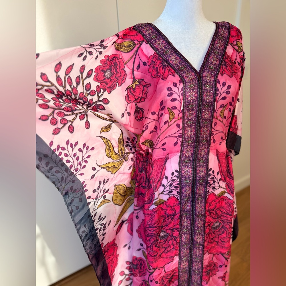 Vibrant Pink Floral Maxi Dress - Picture 11 of 13